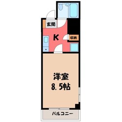 東武宇都宮駅 徒歩15分 5階の物件間取画像